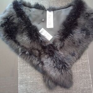 ONLY Black Faux Fur Collar Wrap